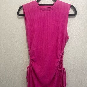 SHEIN Fuchsia Knit vacation Dress with Side Cut Outs